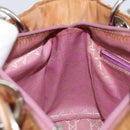 Christian Dior Lady Dior Canage Hand Bag Nylon 2way Pink Silver Auth 158969-22