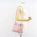 Christian Dior Lady Dior Canage Hand Bag Nylon 2way Pink Silver Auth 158969-24