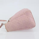 Christian Dior Lady Dior Canage Hand Bag Nylon 2way Pink Silver Auth 158969-4