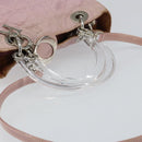 Christian Dior Lady Dior Canage Hand Bag Nylon 2way Pink Silver Auth 158969-7