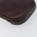 GUCCI GG Canvas Guccissima Pouch Leather Brown Silver 162351 Auth 158971-16