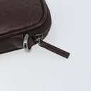 GUCCI GG Canvas Guccissima Pouch Leather Brown Silver 162351 Auth 158971-8