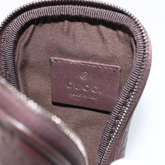 GUCCI GG Canvas Guccissima Pouch Leather Brown Silver 162351 Auth 158971