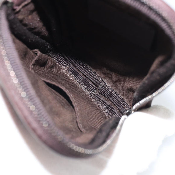 GUCCI GG Canvas Guccissima Pouch Leather Brown Silver 162351 Auth 158971