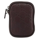 GUCCI GG Canvas Guccissima Pouch Leather Brown Silver 162351 Auth 158971-13
