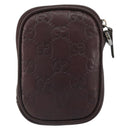 GUCCI GG Canvas Guccissima Pouch Leather Brown Silver 162351 Auth 158971-2