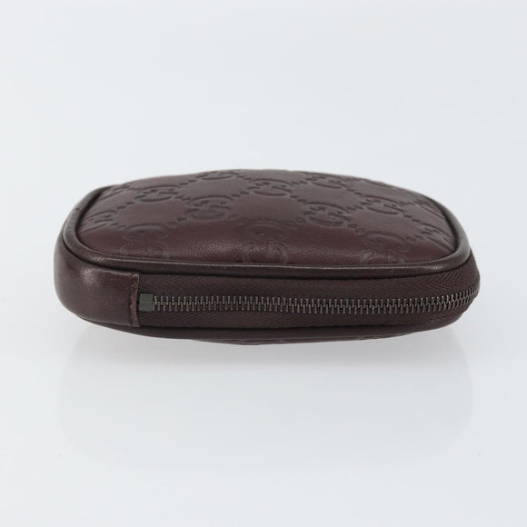 GUCCI GG Canvas Guccissima Pouch Leather Brown Silver 162351 Auth 158971