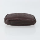 GUCCI GG Canvas Guccissima Pouch Leather Brown Silver 162351 Auth 158971-3