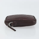 GUCCI GG Canvas Guccissima Pouch Leather Brown Silver 162351 Auth 158971-4