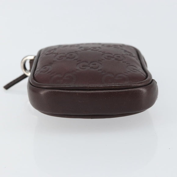GUCCI GG Canvas Guccissima Pouch Leather Brown Silver 162351 Auth 158971