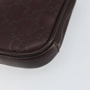 GUCCI GG Canvas Guccissima Pouch Leather Brown Silver 162351 Auth 158971-7