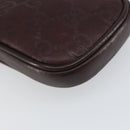 GUCCI GG Canvas Guccissima Pouch Leather Brown Silver 162351 Auth 158971-14