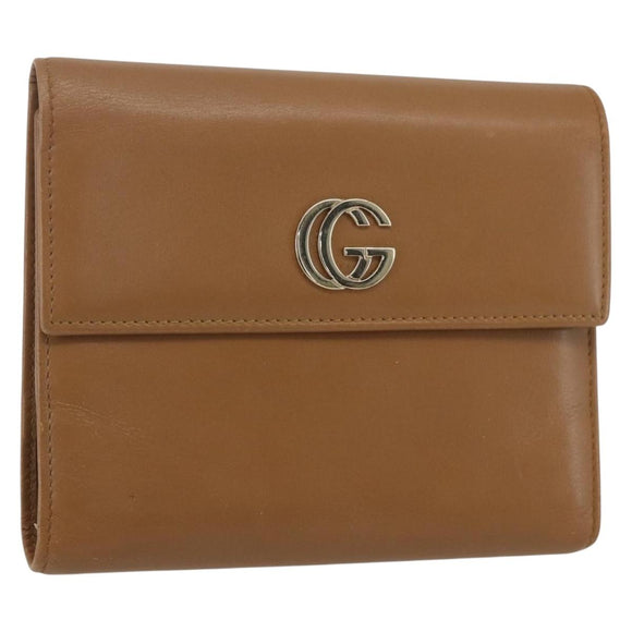 GUCCI Day Planner Cover Leather Beige Gold 031 4463 1067 Auth 158975