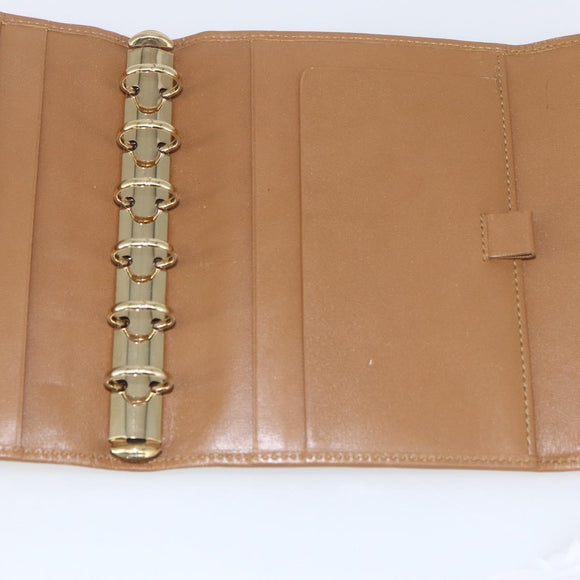 GUCCI Day Planner Cover Leather Beige Gold 031 4463 1067 Auth 158975