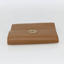 GUCCI Day Planner Cover Leather Beige Gold 031 4463 1067 Auth 158975-6