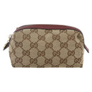 GUCCI GG Canvas Pouch Beige Gold 153228 Auth 158976-2