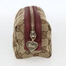 GUCCI GG Canvas Pouch Beige Gold 153228 Auth 158976-4