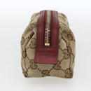 GUCCI GG Canvas Pouch Beige Gold 153228 Auth 158976-5
