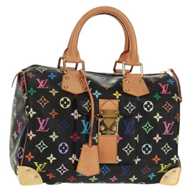 LOUIS VUITTON Monogram Multicolor Speedy 30 Hand Bag Black M92642 Auth 158977V
