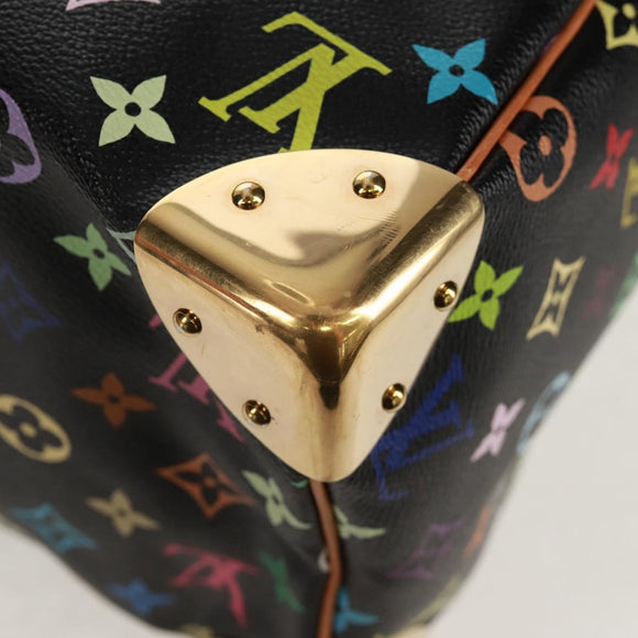 LOUIS VUITTON Monogram Multicolor Speedy 30 Hand Bag Black M92642 Auth 158977V