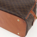 CELINE Macadam Canvas Hand Bag PVC Leather Brown Gold Auth 158983-15