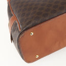 CELINE Macadam Canvas Hand Bag PVC Leather Brown Gold Auth 158983-16