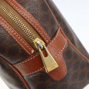 CELINE Macadam Canvas Hand Bag PVC Leather Brown Gold Auth 158983-17
