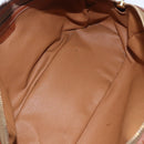 CELINE Macadam Canvas Hand Bag PVC Leather Brown Gold Auth 158983-10