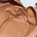 CELINE Macadam Canvas Hand Bag PVC Leather Brown Gold Auth 158983-20