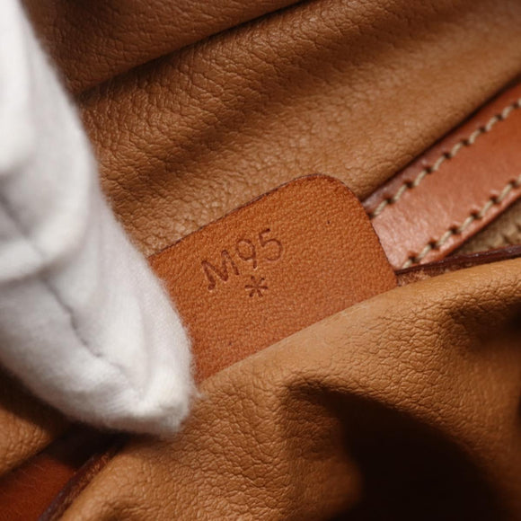 CELINE Macadam Canvas Hand Bag PVC Leather Brown Gold Auth 158983