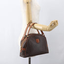 CELINE Macadam Canvas Hand Bag PVC Leather Brown Gold Auth 158983-22