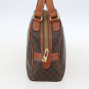 CELINE Macadam Canvas Hand Bag PVC Leather Brown Gold Auth 158983-3