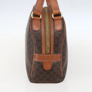 CELINE Macadam Canvas Hand Bag PVC Leather Brown Gold Auth 158983-4