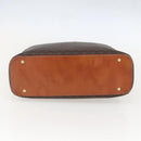 CELINE Macadam Canvas Hand Bag PVC Leather Brown Gold Auth 158983-5