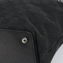 GUCCI GG Canvas Tote Bag Black Silver 120840 Auth 158987-9