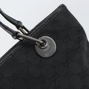 GUCCI GG Canvas Tote Bag Black Silver 120840 Auth 158987-10