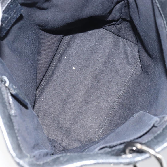 GUCCI GG Canvas Tote Bag Black Silver 120840 Auth 158987