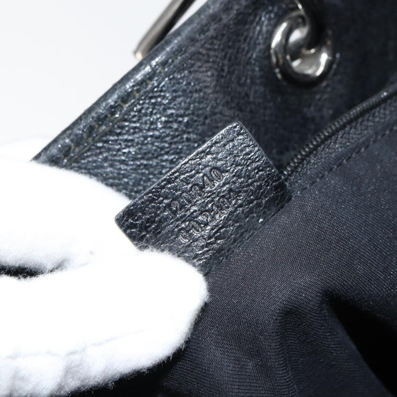 GUCCI GG Canvas Tote Bag Black Silver 120840 Auth 158987