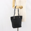 GUCCI GG Canvas Tote Bag Black Silver 120840 Auth 158987-22