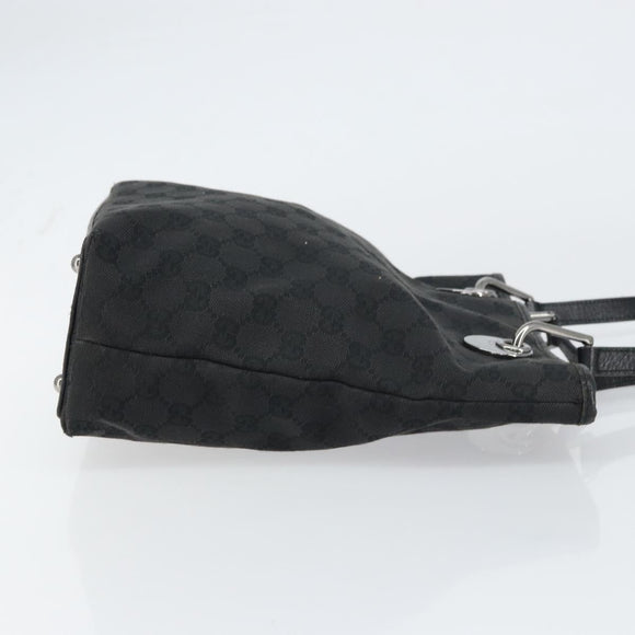 GUCCI GG Canvas Tote Bag Black Silver 120840 Auth 158987
