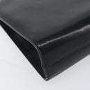 Salvatore Ferragamo Gancini Chain Shoulder Bag Leather Black Gold Auth 158988-11