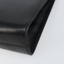 Salvatore Ferragamo Gancini Chain Shoulder Bag Leather Black Gold Auth 158988-12