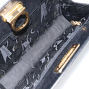 Salvatore Ferragamo Gancini Chain Shoulder Bag Leather Black Gold Auth 158988-16