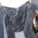 Salvatore Ferragamo Gancini Chain Shoulder Bag Leather Black Gold Auth 158988-18
