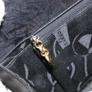 Salvatore Ferragamo Gancini Chain Shoulder Bag Leather Black Gold Auth 158988-19