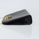 Salvatore Ferragamo Gancini Chain Shoulder Bag Leather Black Gold Auth 158988-5