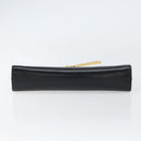 Salvatore Ferragamo Gancini Chain Shoulder Bag Leather Black Gold Auth 158988-9