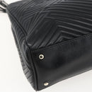 BALLY Hand Bag Leather Black Gold Auth 158990-14