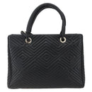 BALLY Hand Bag Leather Black Gold Auth 158990-13