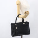 BALLY Hand Bag Leather Black Gold Auth 158990-22